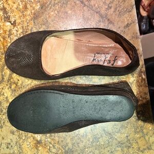 FS/NY Italy Ballet Flats Brown w/ Silver Sparkles